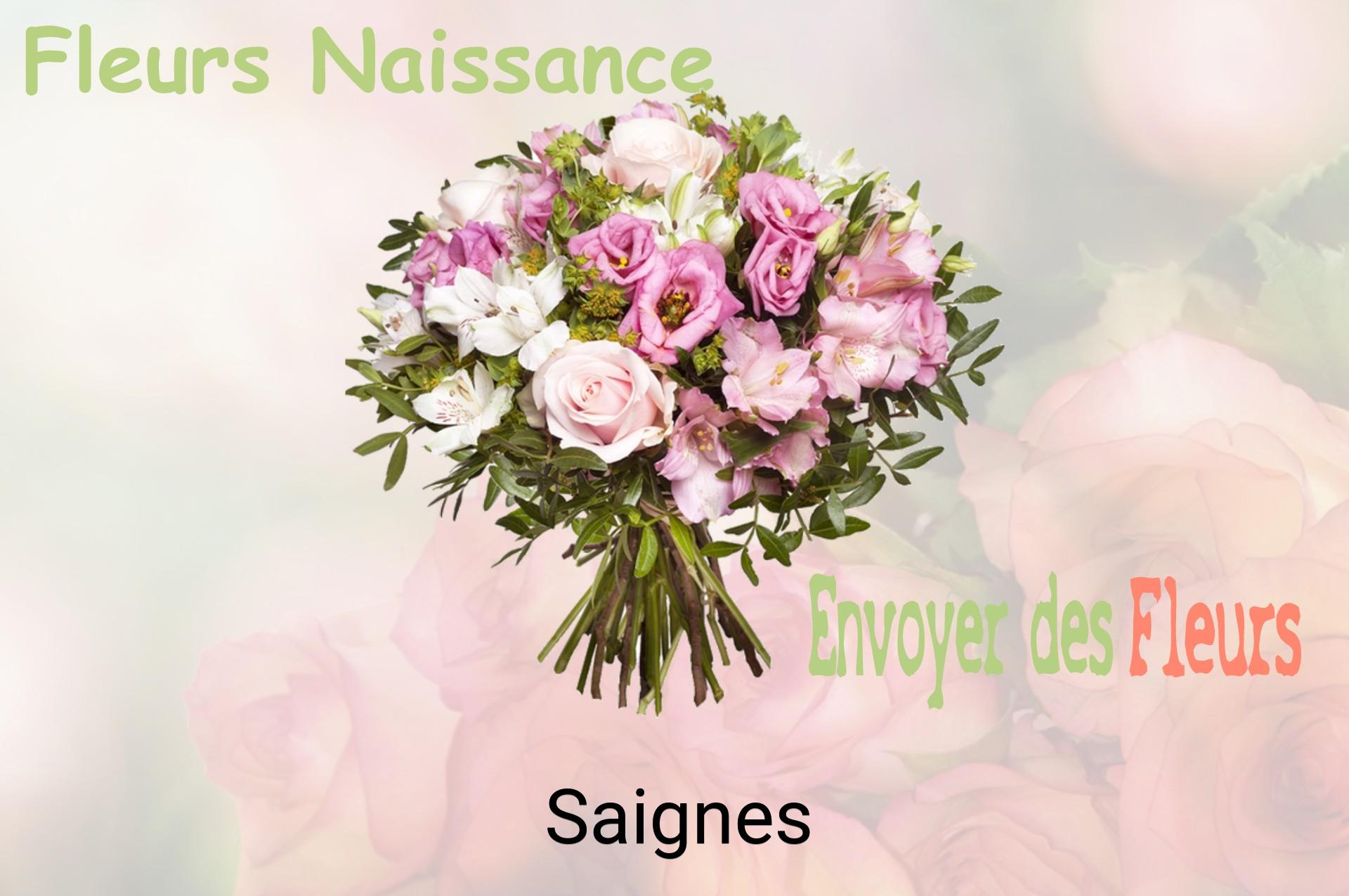 Bouquet de fleurs de naissance livré à Saignes