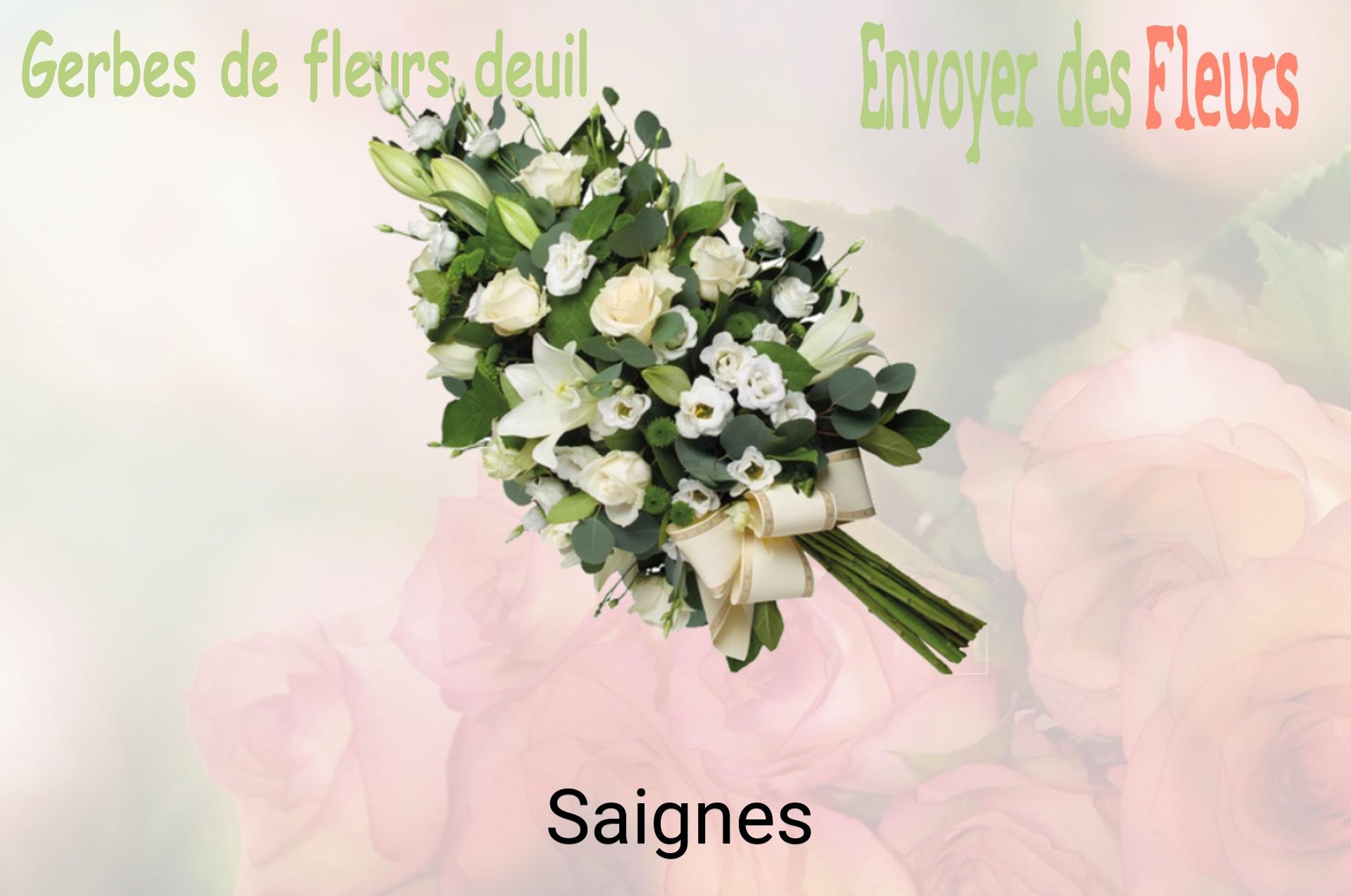 Gerbe de fleurs de deuil livrée à Saignes